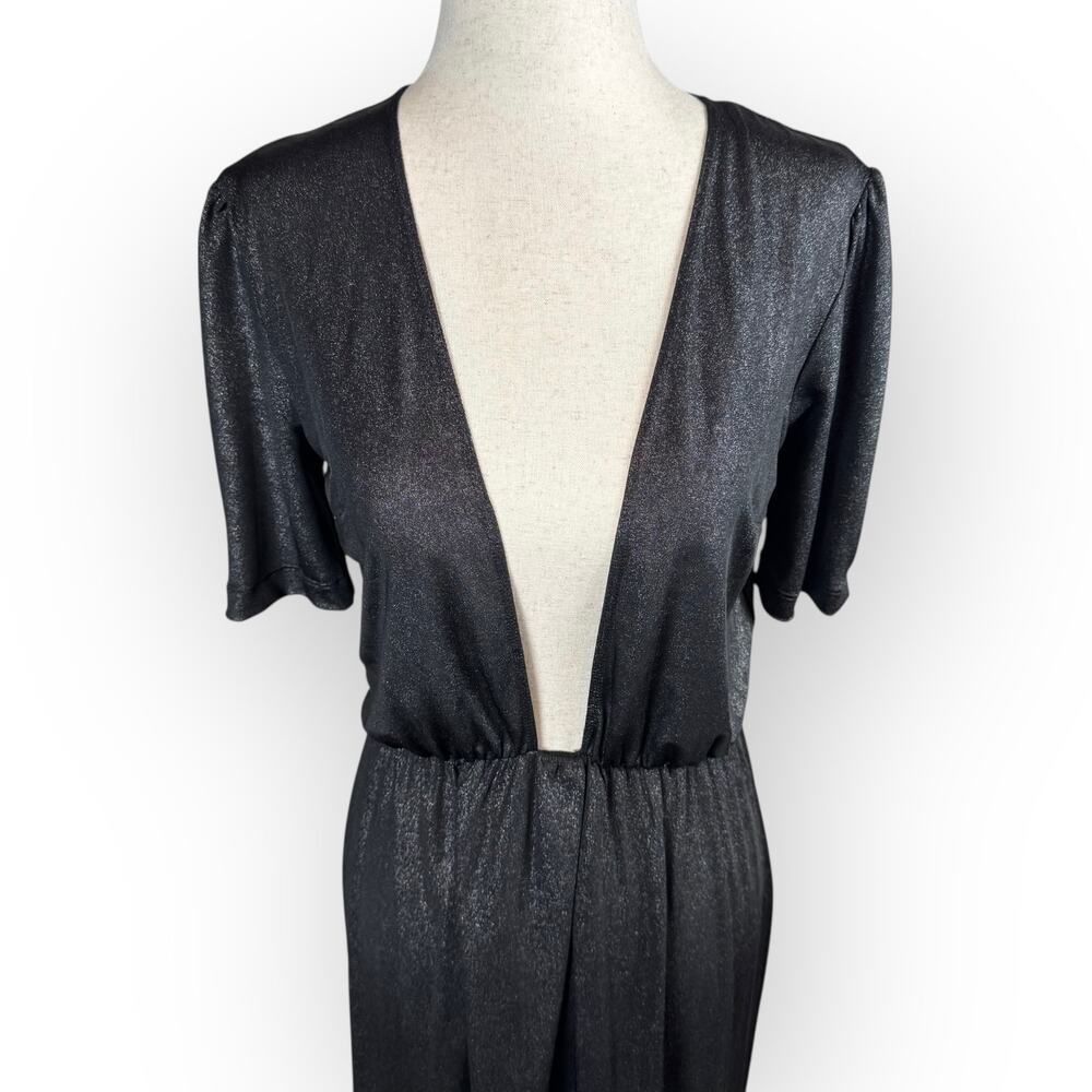 Reformation Silver Black Metallic Adeline Maxi Dress Size XS NYE Formal Wedding - Picture 3 of 7